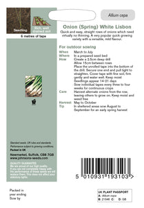 Tape Onion (Spring) White Lisbon