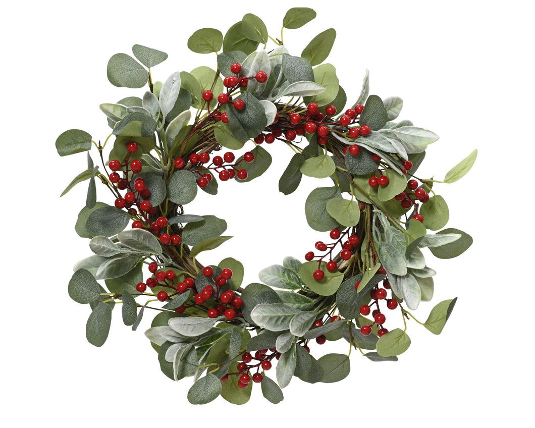 Eucalyptus & Red Berry Wreath