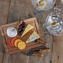 Load image into Gallery viewer, Acacia Wood Cheese Board &amp; Knife Set
