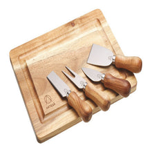 Load image into Gallery viewer, Acacia Wood Cheese Board &amp; Knife Set
