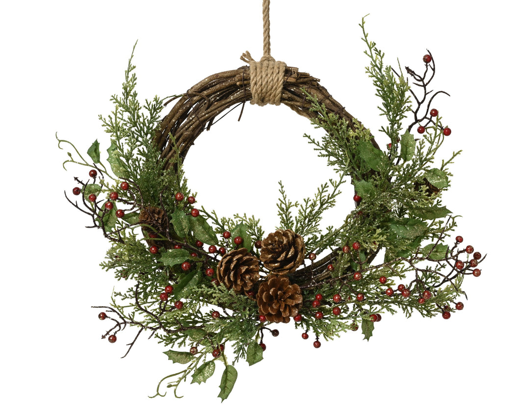 Glitter Berry Half Wreath