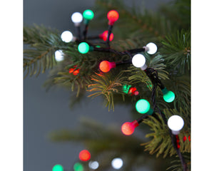 LED Cherry Twinkle Effect - Red, White & Green