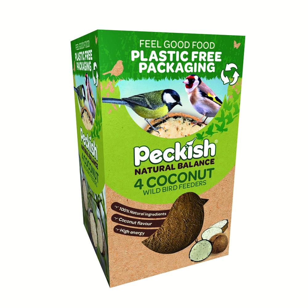 Peckish Natural Balance Coconut Feeder 4 Pack