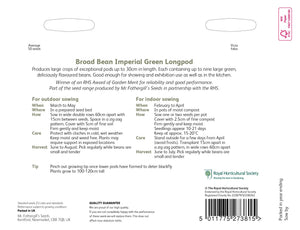 RHS Broad Bean Imperial Green Longpod