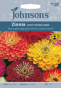 Zinnia Giant Double Mixed