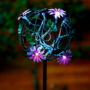 Solar Flower Ball Stake Light