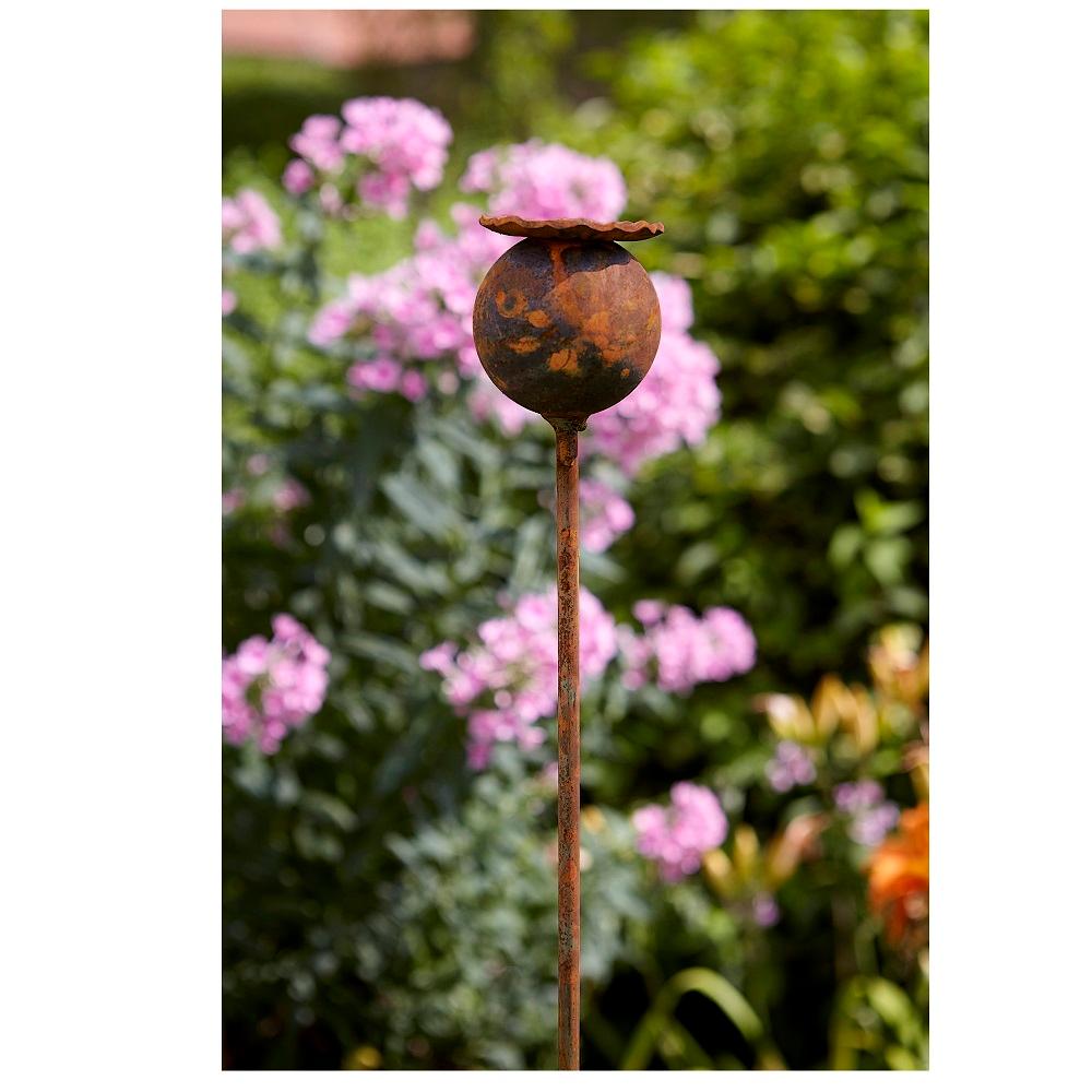 Rusty Plant Stake - Poppy Large